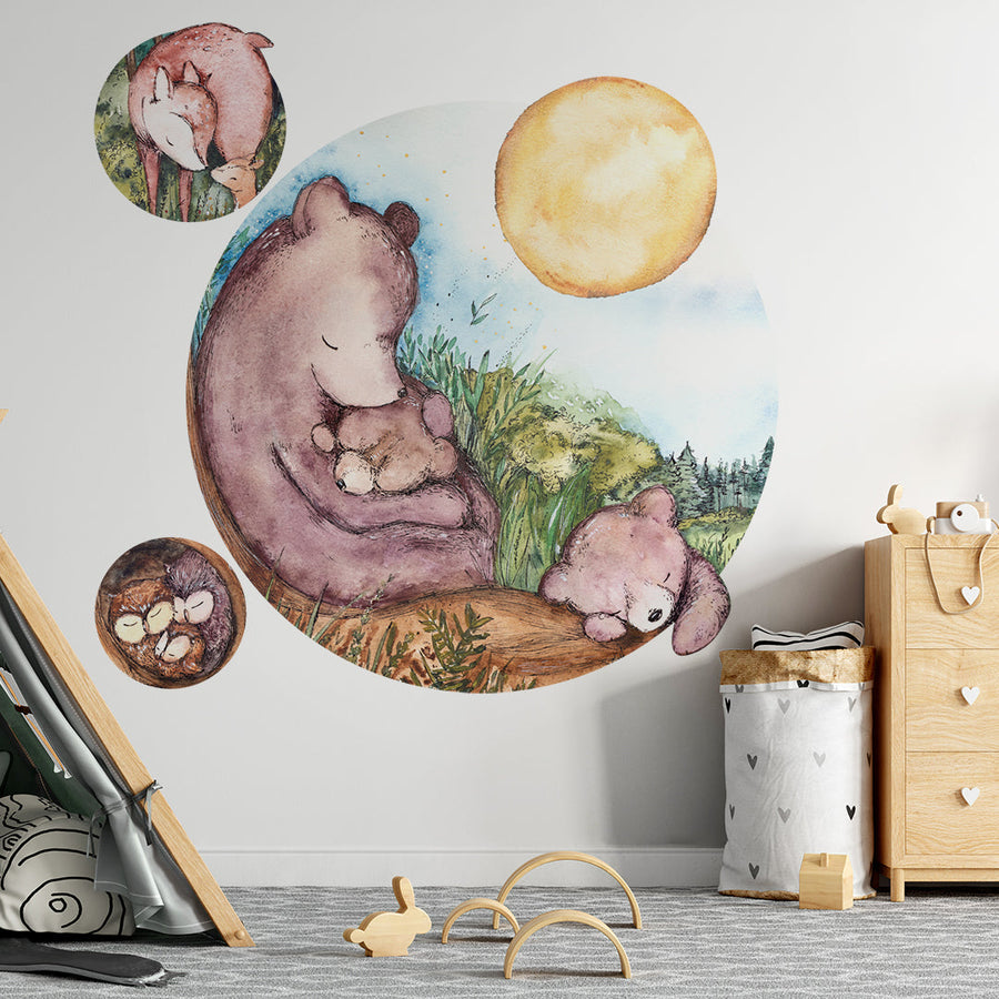 Bears Family Circle Wallpaper