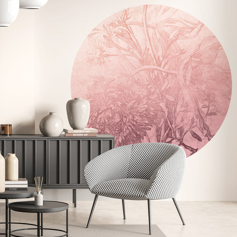 Circle Blossom Ombre Flower Wallpaper