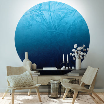 Blue Ombre Flower Circle Wallpaper