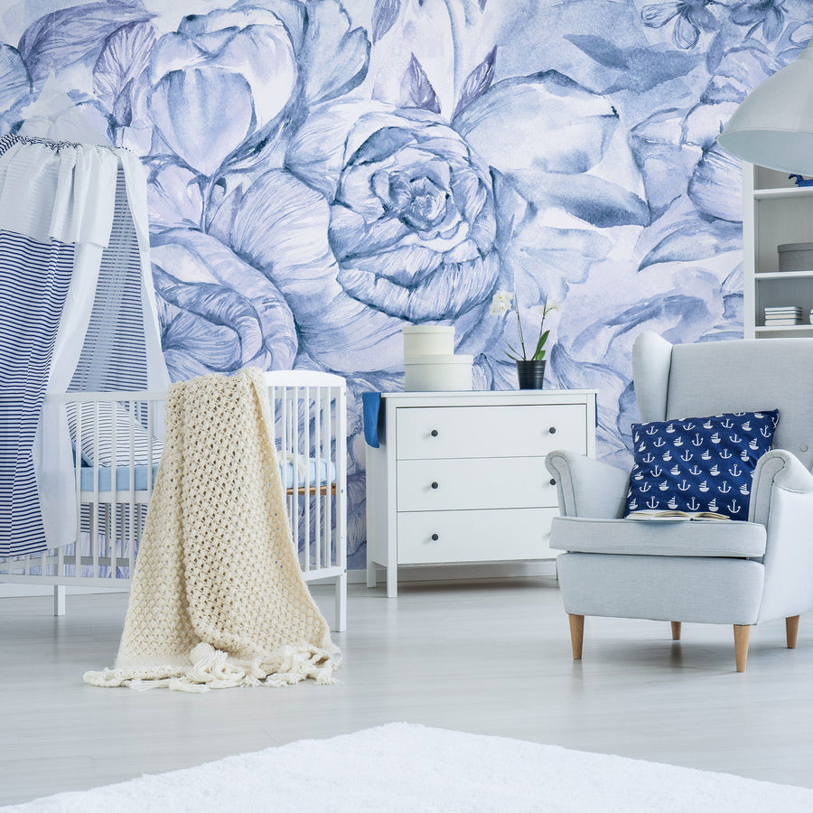 Brassica Blue - Wallpaper in standardized rolls