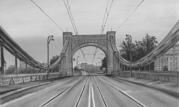 Bridge B&amp;W - Wallpaper in standardized rolls