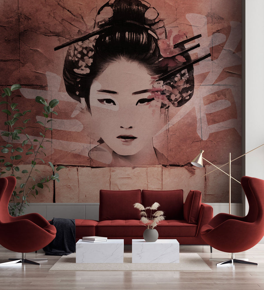 Geisha - Wallpaper in standardized rolls