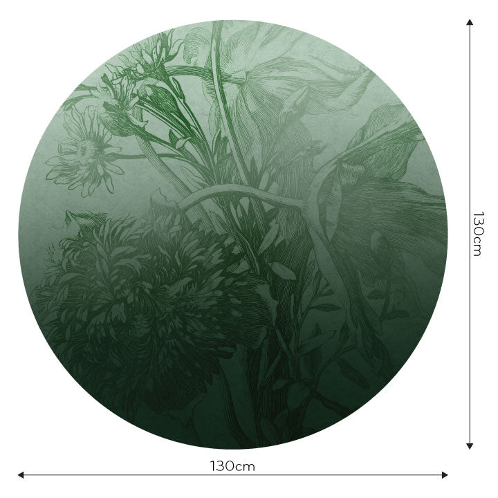 Green Ombre Flower Circle Wallpaper