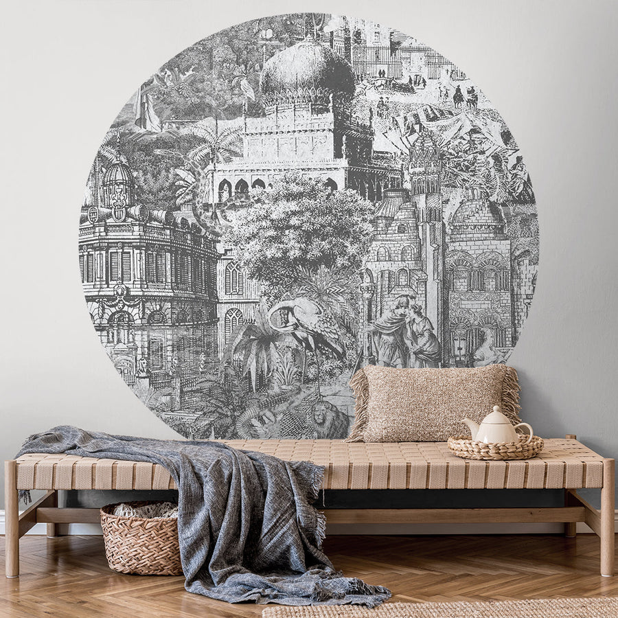 Gulliver Gray Wheel Wallpaper