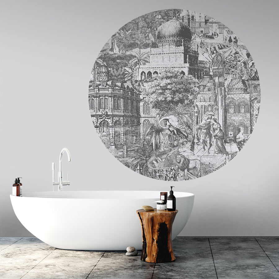 Gulliver Gray Wheel Wallpaper
