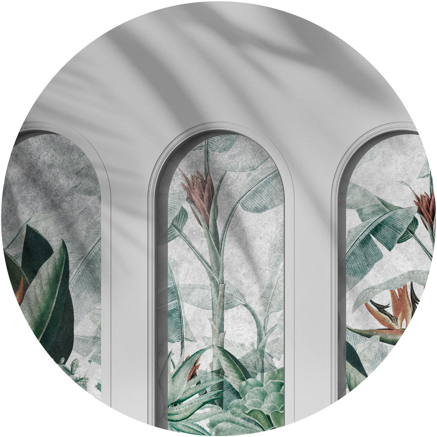 Libra Circle Light Gray Rainforest Wallpaper