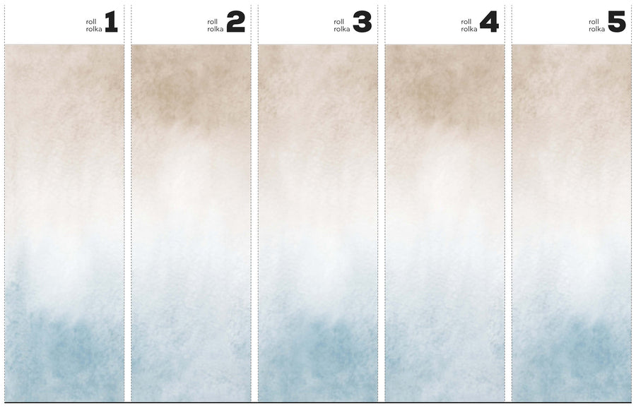 Ombre Beige&Blue - Wallpaper in standardized rolls