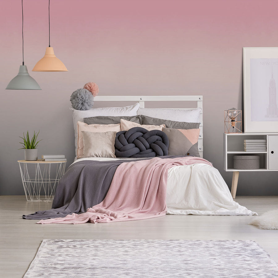 Ombre Pink&Grey - Wallpaper in standardized rolls