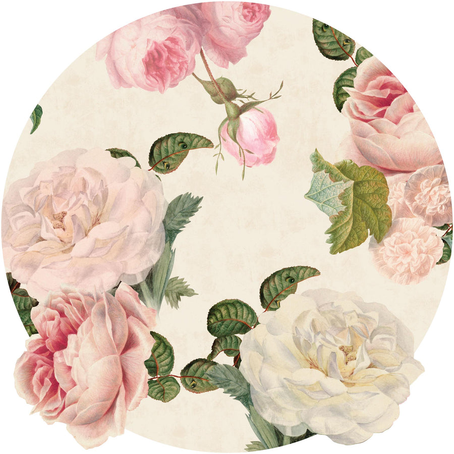 Tapeta Koło Roses Cream