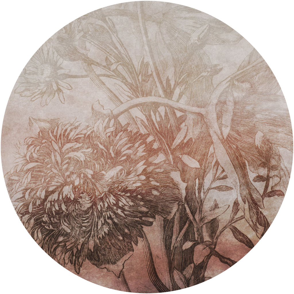Rust Ombre Flower Circle Wallpaper – Wall Art Wallpapers