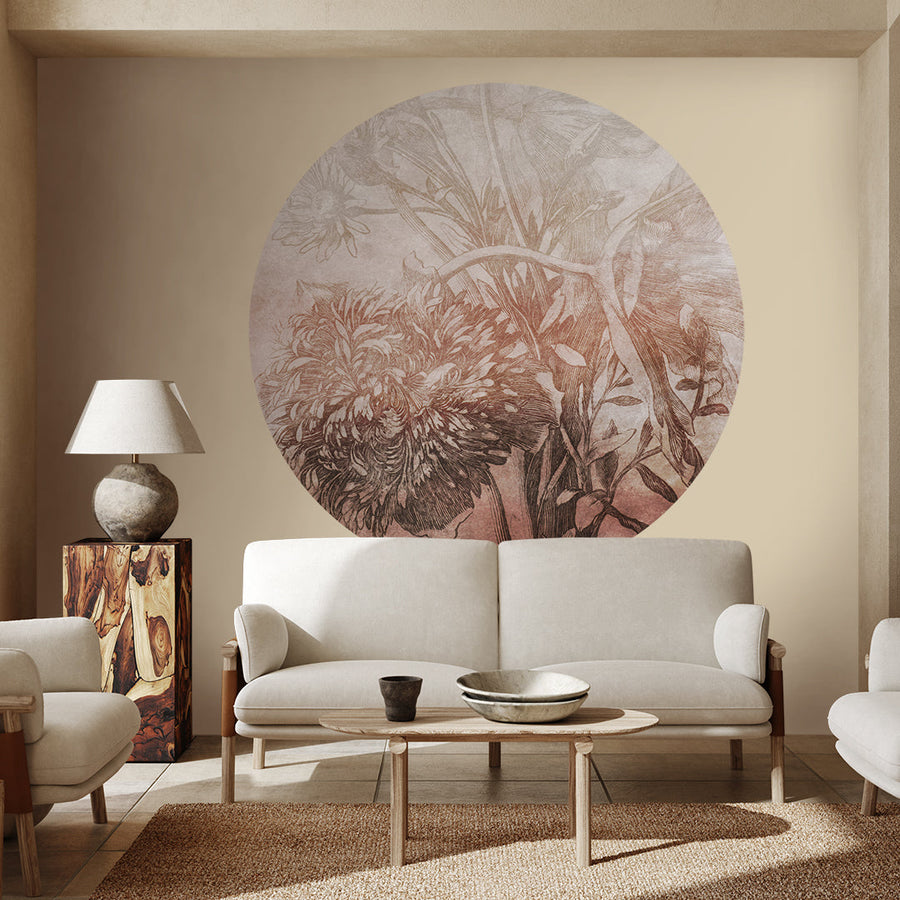 Rust Ombre Flower Circle Wallpaper