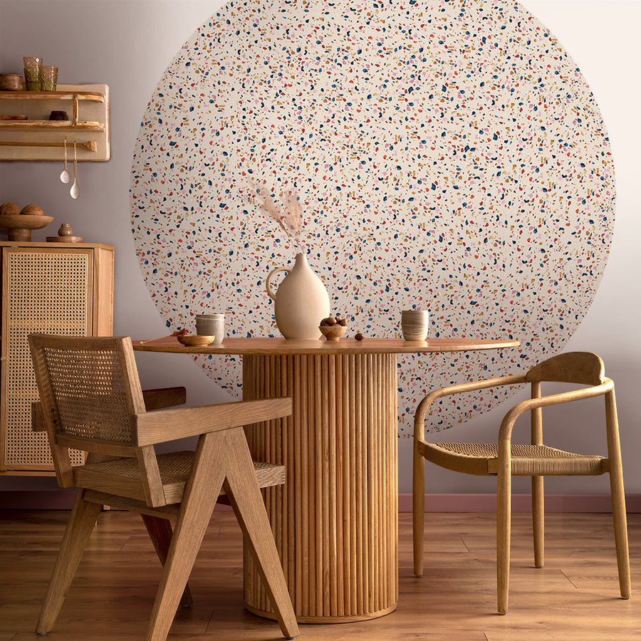 Terrazzo Pink Circle Wallpaper