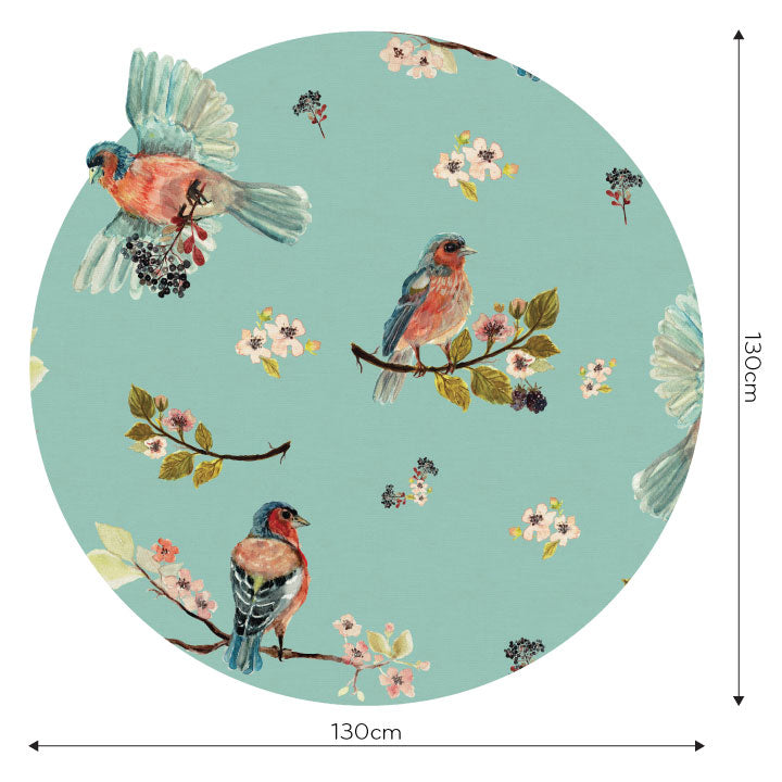Uccello Cantante Mint Circle Wallpaper