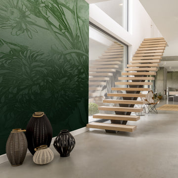 Green Ombre Flower - Wallpaper in standardized rolls